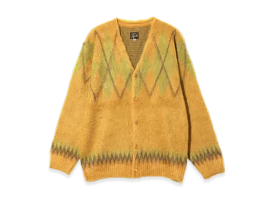 NEEDLES Mohair Cardigan - Argyle "Yellow"