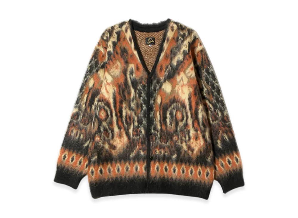 NEEDLES Mohair Cardigan - Paisley "Black/Orange"