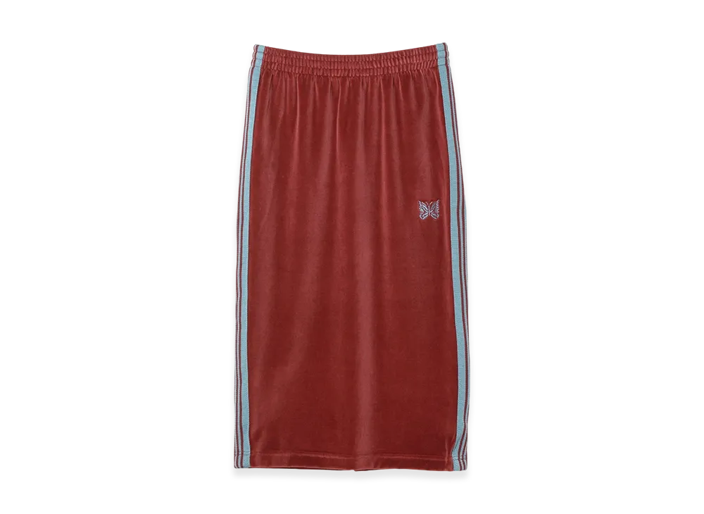 NEEDLES Pencil Skirt - C/PE Velour "Burgundy"
