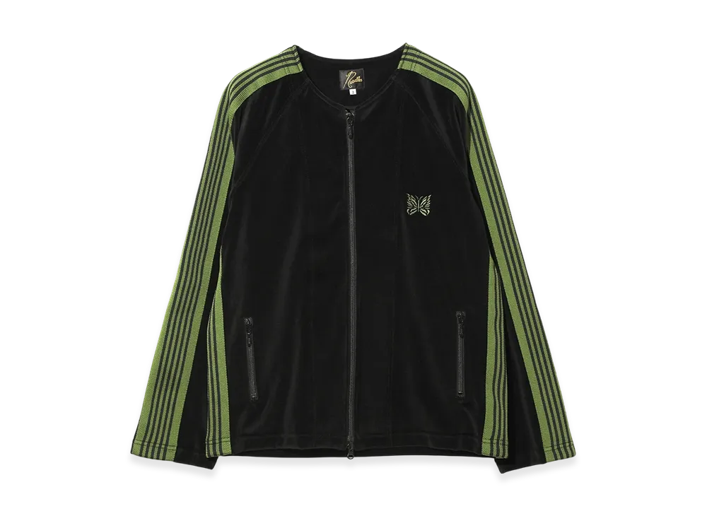 NEEDLES Zipped Track Cardigan - C/PE Velour "Black"