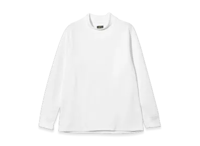 NEEDLES L/S Mock Neck Tee-Poly Waffle Jersey "White"