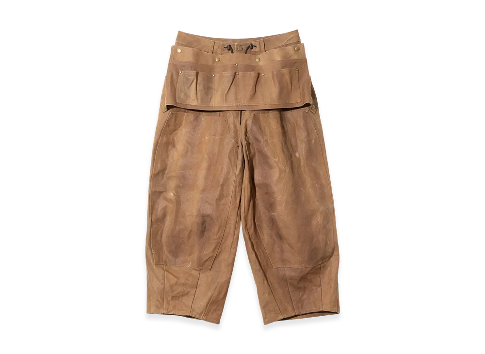 NEEDLES H.D. Apron Painter Pant - Duck Canvas / Kakishibu Paint "Dk. Brown"