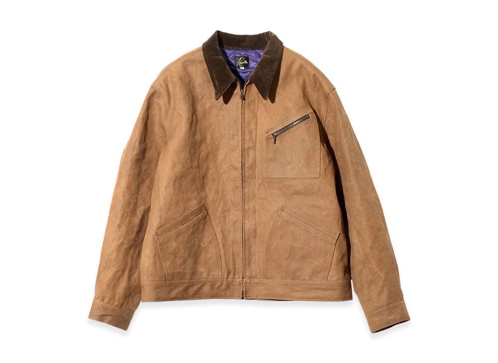 NEEDLES Zipped Work Jacket - Duck Canvas / Kakishibu Paint "Dk. Brown"
