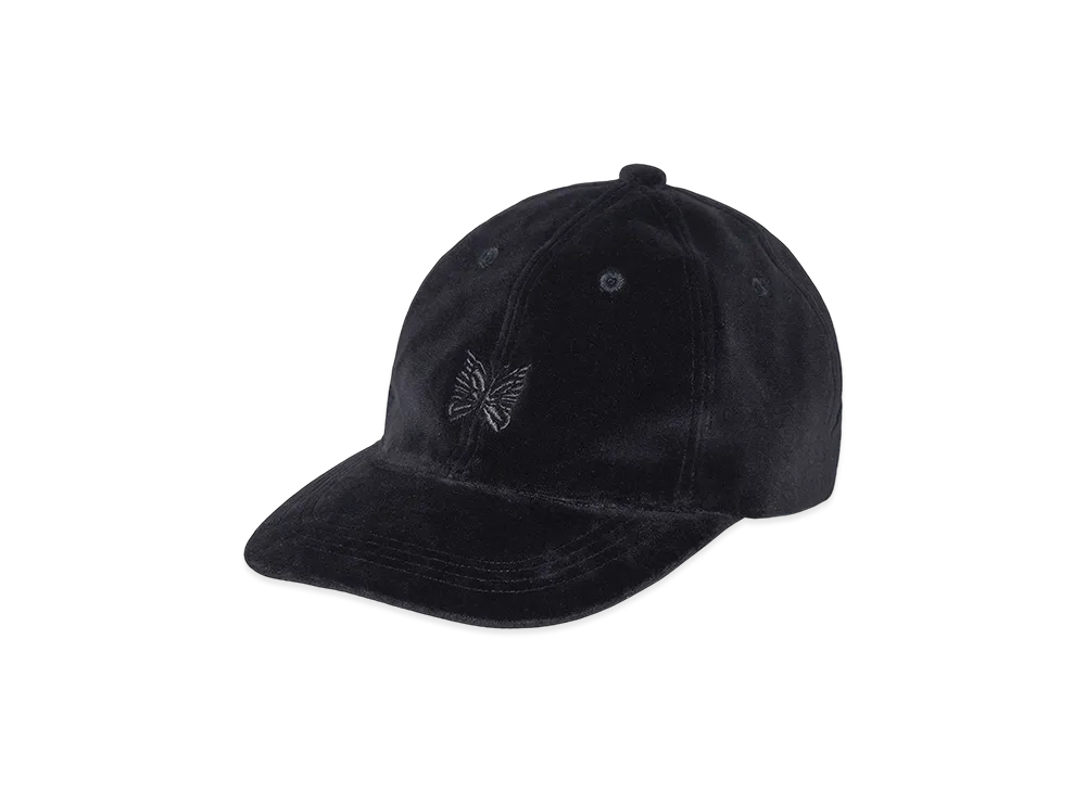 NEEDLES x STUDIOUS Velour Cap - Papillon Embroidery "Black"