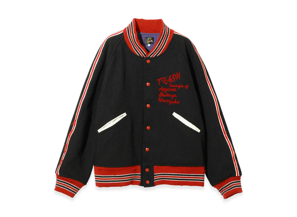 NEEDLES Deconstructed Lettered Jacket Wool Melton "Black"