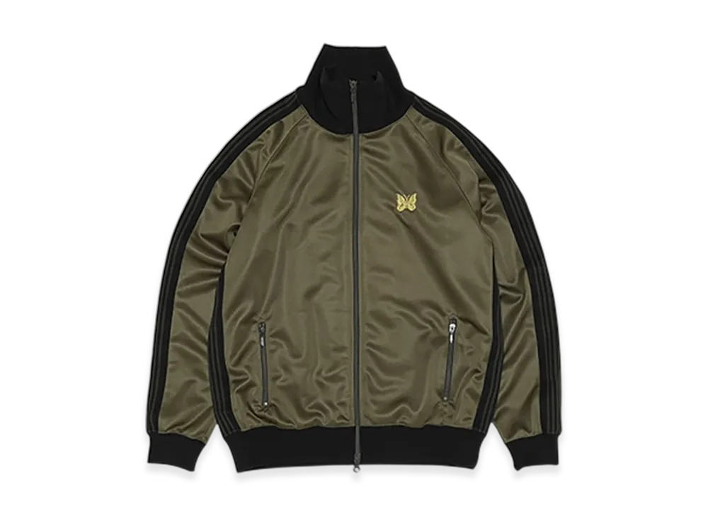 ニードルズ x ロフトマン エクスクルーシブ トラックジャケット ポリスムース "オリーブ/ブラック"
