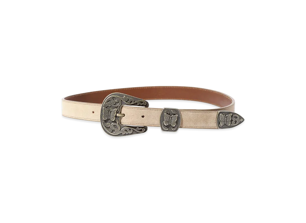 NEEDLES Papillon Western Tip Belt Suede "Taupe"
