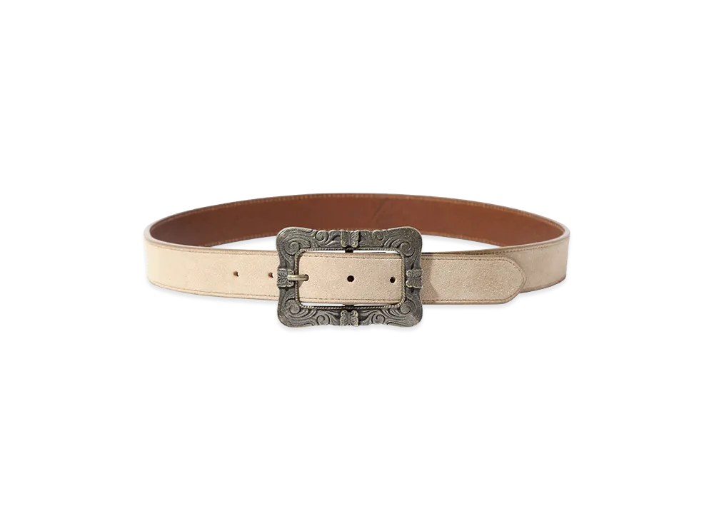 NEEDLES Papillon Square Buckle Belt Suede "Taupe"