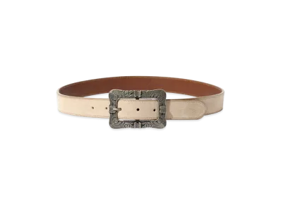 NEEDLES Papillon Square Buckle Belt Suede "Taupe"