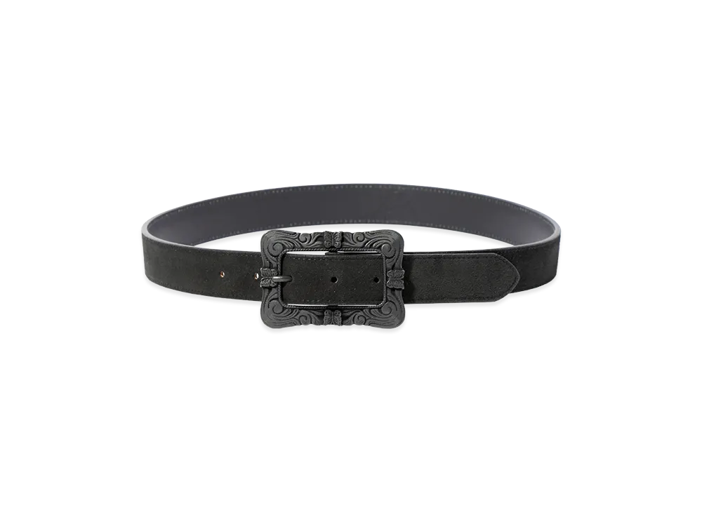 NEEDLES Papillon Square Buckle Belt Suede "Black"