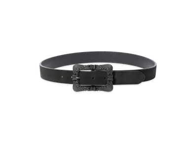 NEEDLES Papillon Square Buckle Belt Suede "Black"