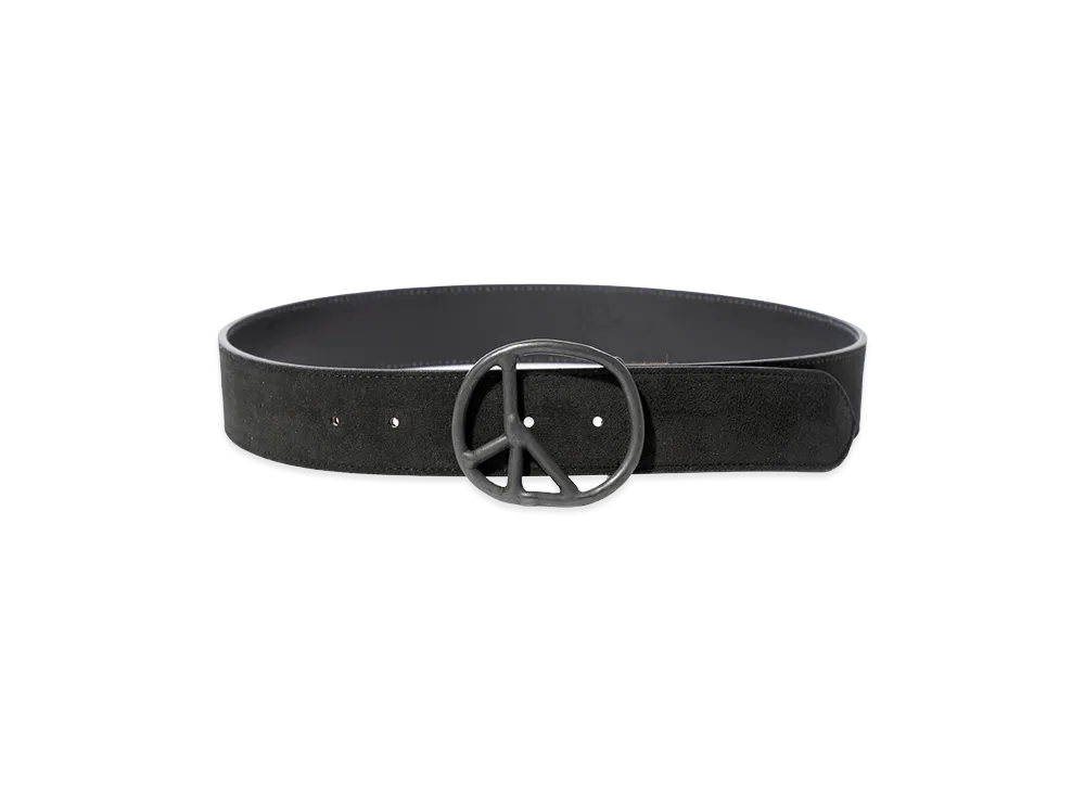NEEDLES Peace Buckle Belt Suede Leather "Black"