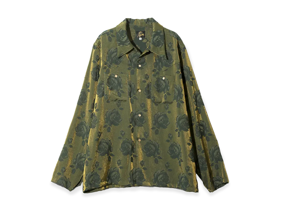 NEEDLES Cowboy Oneup Shirt Rose Jacquard "Green"