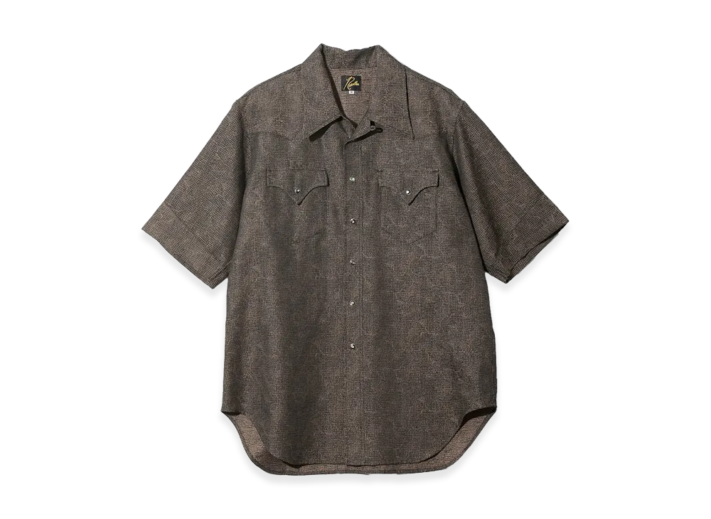NEEDLES S/S Western Shirt Micro Shadow Plaid "Brown"