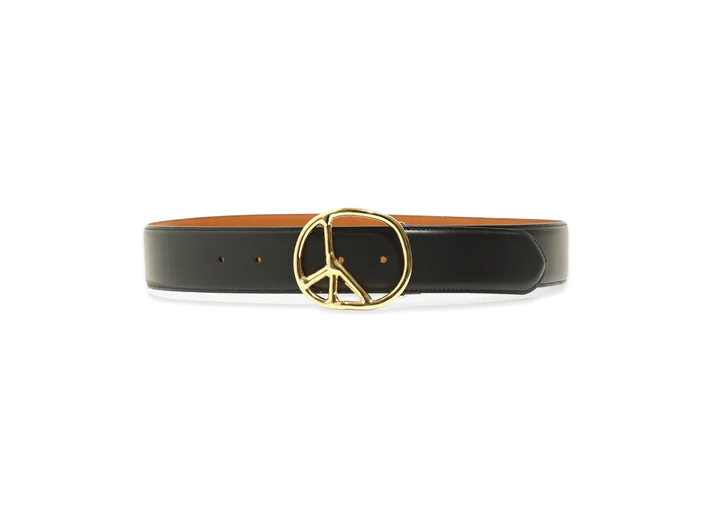 NEEDLES Peace Buckle Belt Steer Leather "Black"
