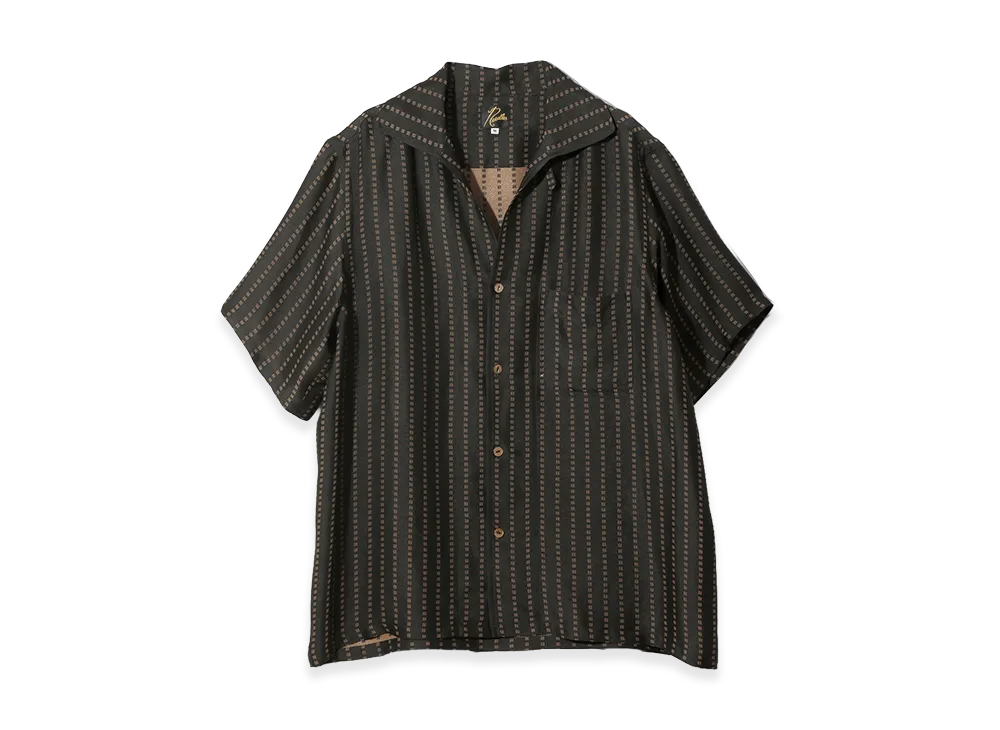NEEDLES S/S Italian Collar Shirt Jacquard Cloth "Square"
