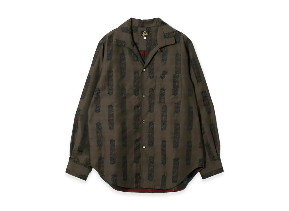 NEEDLES Pintuck Collar Shirt Abstract Jacquard "Charcoal"