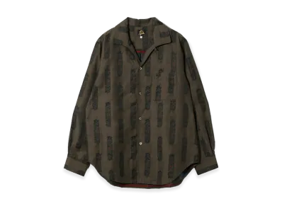 NEEDLES Pintuck Collar Shirt Abstract Jacquard "Charcoal"