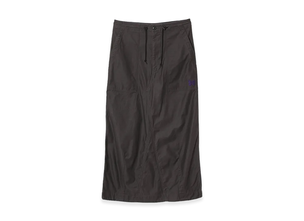 NEEDLES String Fatigue Skirt Reversed Sateen "Black"