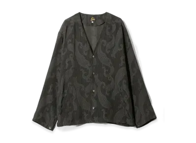 NEEDLES V Neck Shirt Rayon Paisley Jacquard "Black"
