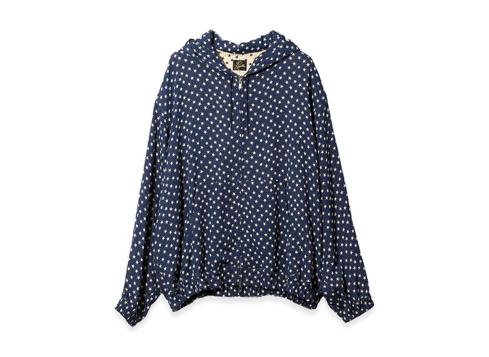 NEEDLES Zipped Hoody Double Weave Jacquard "Navy/Star"