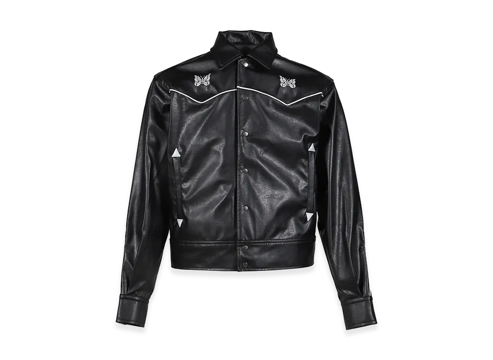 ニードルズ x ヌビアン パイピングカウボーイジャケット シンセティックレザー (エクスクルーシブ) "ブラック"