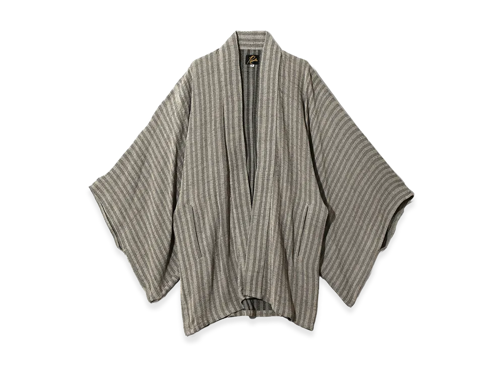 NEEDLES Haori Jacket - Alternate Stripe "Grey"