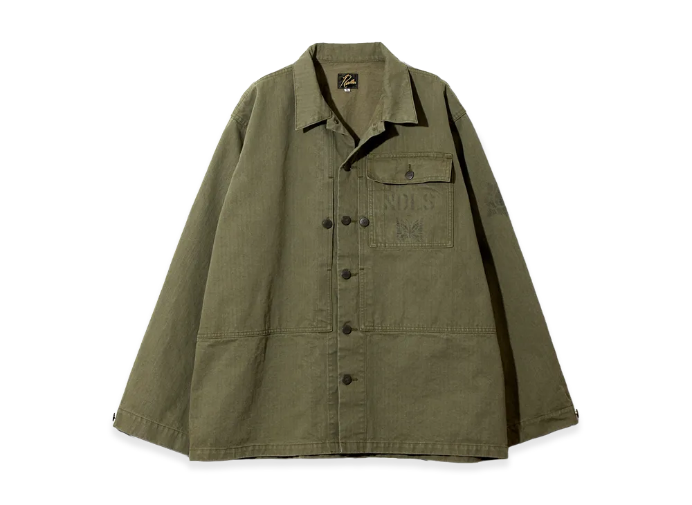 NEEDLES P-44 Jacket - Cotton Herringbone "Olive"