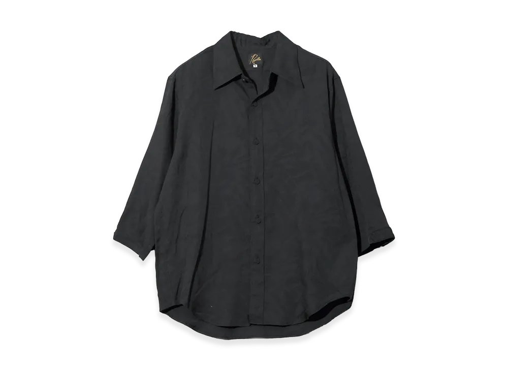 NEEDLES Half Sleeve Shirt - Abstract Jacquard "Eggplant"