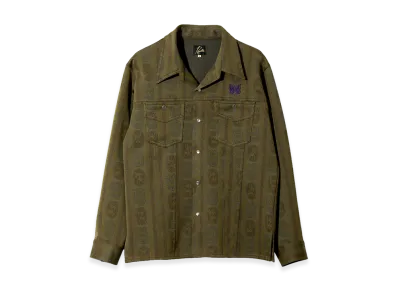 NEEDLES Saddleman Shirt - Poly Jacquard "Olive"