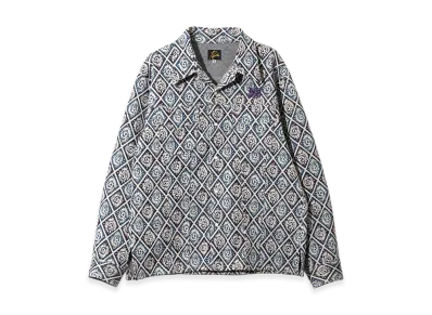 NEEDLES Saddleman Shirt - Poly Jacquard "Blu/Ppl"