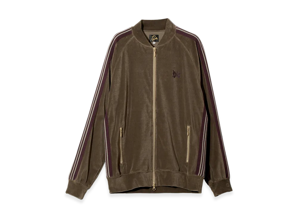NEEDLES Rib Collar Track Jacket - C/PE Velour "Taupe"