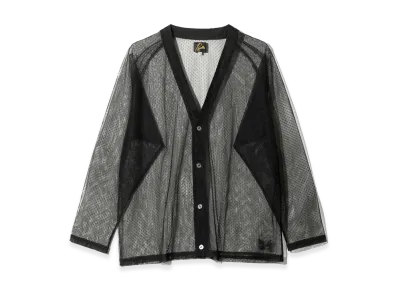 NEEDLES V-Neck Cardigan - Tulle Dot Lace "Black"
