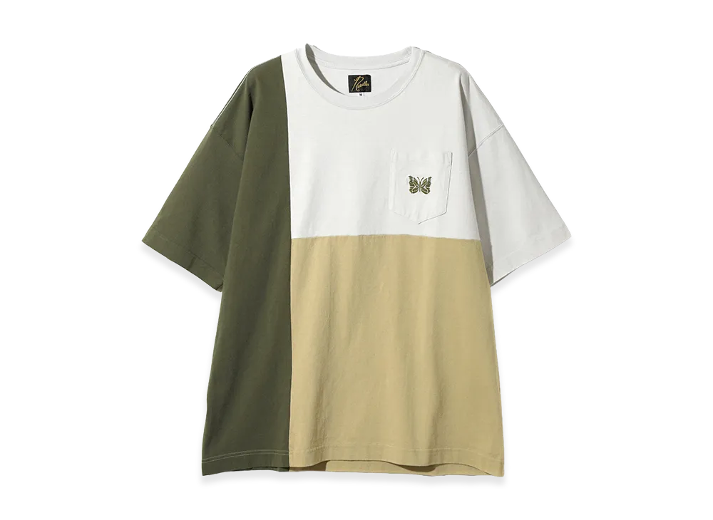 NEEDLES x ts(s) 3 Color Block Print Pocket Tee "Olive"