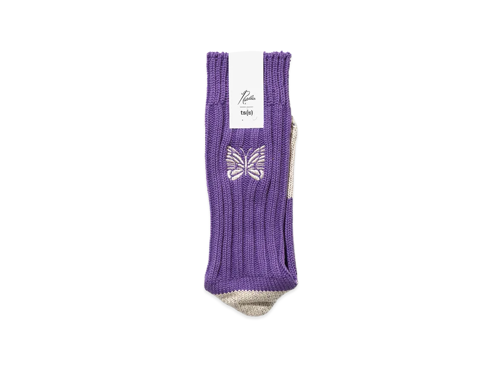 NEEDLES x ts(s) Unpaired Cotton Rib Sock "Purple"