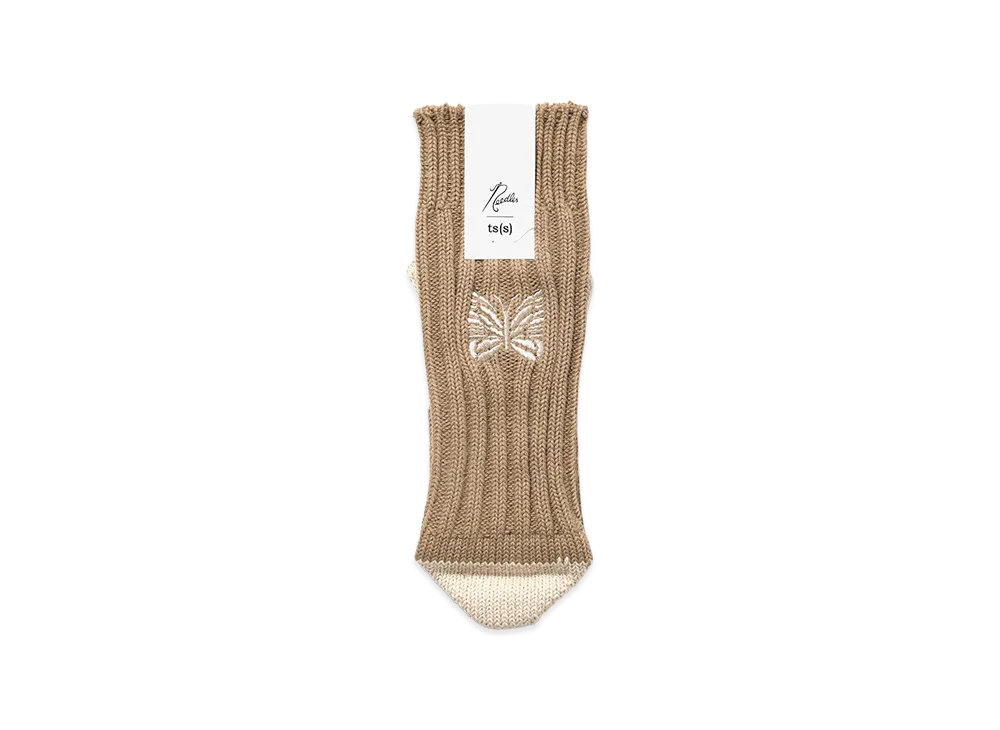 NEEDLES x ts(s) Unpaired Cotton Rib Sock "Beige"
