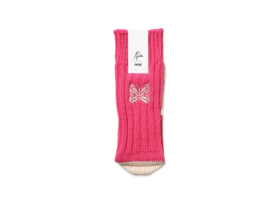 NEEDLES x ts(s) Unpaired Cotton Rib Sock "Pink"
