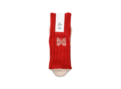 NEEDLES x ts(s) Unpaired Cotton Rib Sock "Red"
