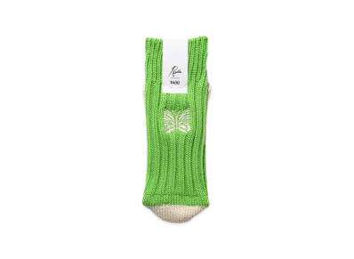 NEEDLES x ts(s) Unpaired Cotton Rib Sock "Green"
