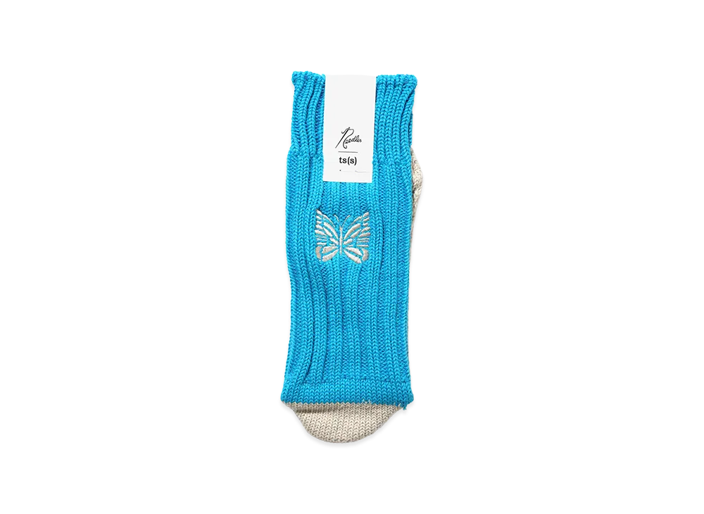 NEEDLES x ts(s) Unpaired Cotton Rib Sock "Blue"