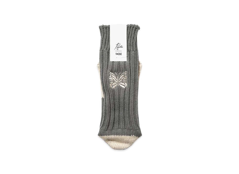 NEEDLES x ts(s) Unpaired Cotton Rib Sock "Grey"