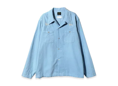 NEEDLES x ts(s) L/S Cowboy One-Up Shirt -Garment Dye "Light Blue"