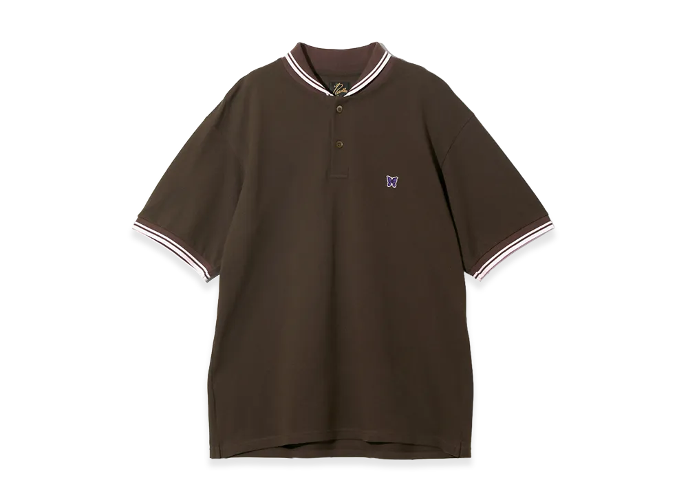 NEEDLES Shawl Collar Polo - Cotton Pique "Brown"