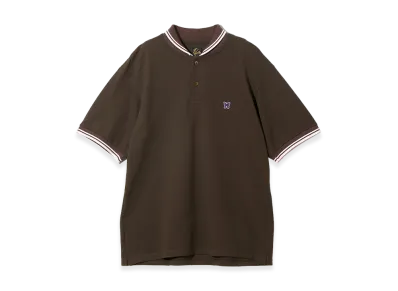 NEEDLES Shawl Collar Polo - Cotton Pique "Brown"