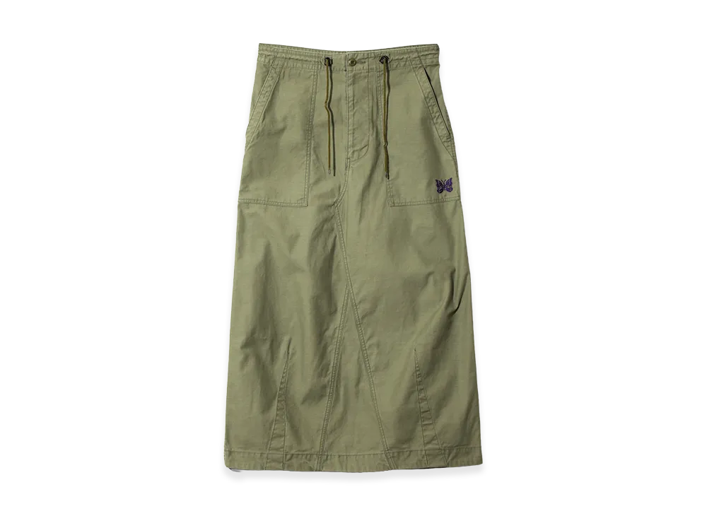 NEEDLES String Fatigue Skirt - Reversed Sateen "Olive"