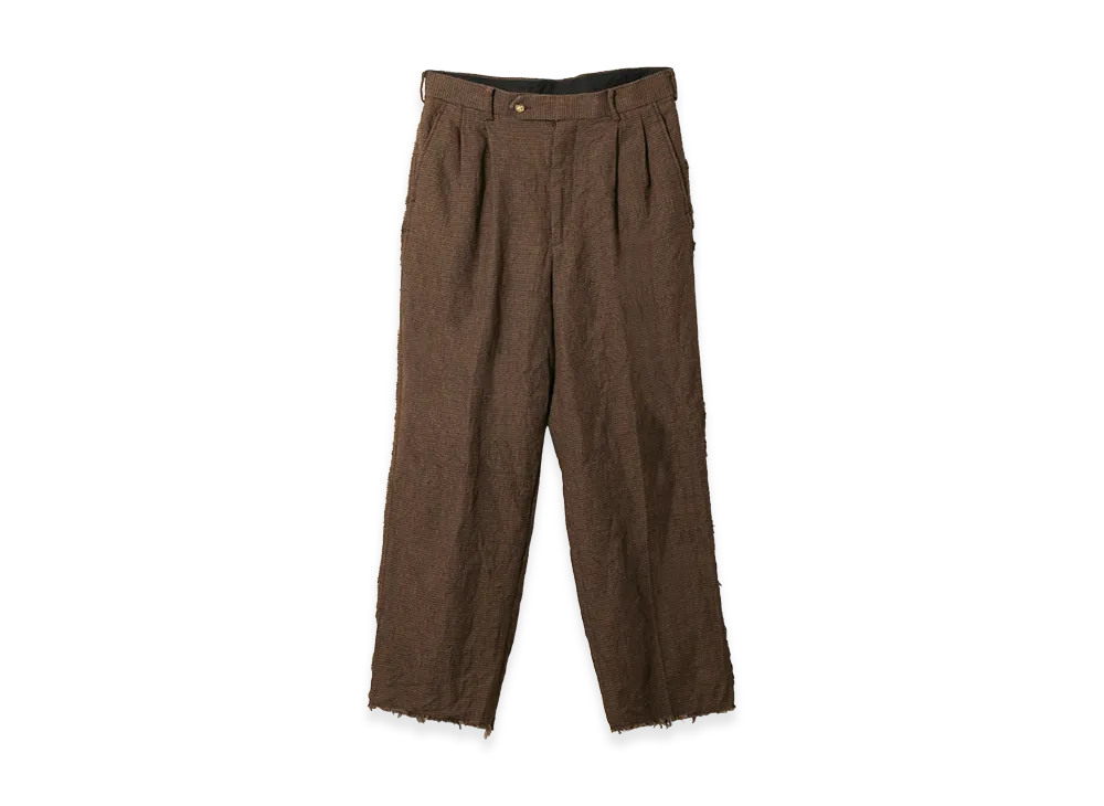 NEEDLES Raw Edge Trouser - Linen Wool Houndtooth "Brown"