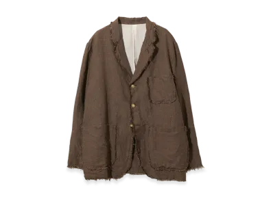 NEEDLES Raw Edge Jacket - Linen Wool Houndtooth "Brown"