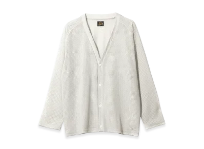 NEEDLES V-Neck Cardigan - Geometric Raschel Lace "Grey"