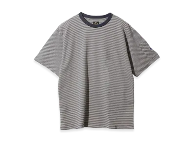 NEEDLES S/S Crew Neck Tee - Cotton Stripe Jersey "Navy/Beige"