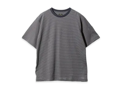 NEEDLES S/S Crew Neck Tee - Cotton Stripe Jersey "Navy/Mocha"